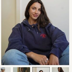 Matchstick Palm Hoodie Vintage Navy Red Graphic Unisex Size Large